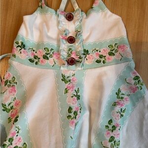 Floral Halter Dress with Button Accents